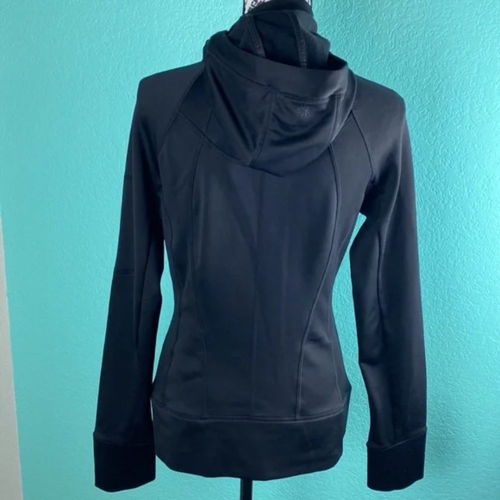 Athleta Basic Plain Black Full Zip Sweat Wick Act… - image 7